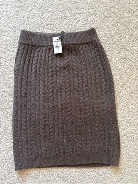 Express Women's Taupe Cable-Knit Pencil Skirt